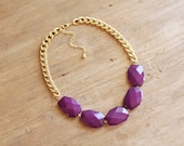 Eggplant Purple Single Strand Statement Necklace