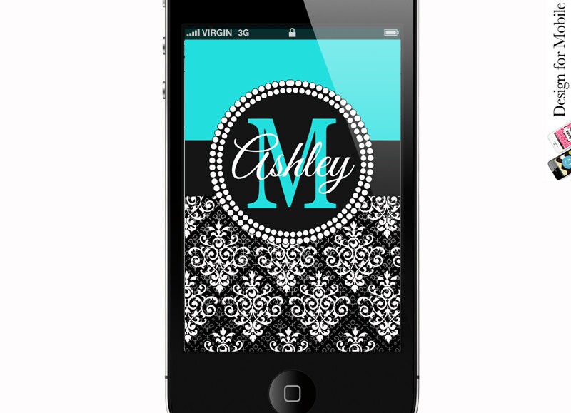 Damask iPhone Wallpaper - Personalized with your Name - iPhone 4, iPhone 5