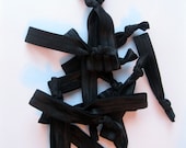 The Black on Black Hair Tie Collection - 15 Elastic Hair Ties