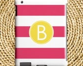 Pick Your Color & Customize with Optional Monogram - Wide Stripe Barely-There Snap-On Hard Plastic iPad 2 / 3 / 4 Case - Made To Order