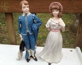Large vintage Holland Mold statutes  - Blue Boy & Pinkie figurines, vintage folk art pottery