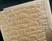 Mustache Note Card Set Embossed, Masculine Moustache Bash Kraft Stationery, Novelty Gifts, Thank You Cards, Party Invites