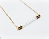 Transparent & Gold Tube Necklace
