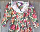 Vintage Girls Dress Floral Size Girls 7 to 8