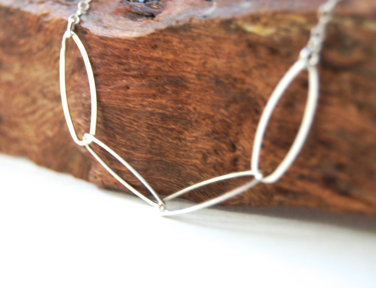 Puakai necklace - sterling silver oval link necklace, delicate silver layering necklace, oval link necklace, made in maui, hawaii