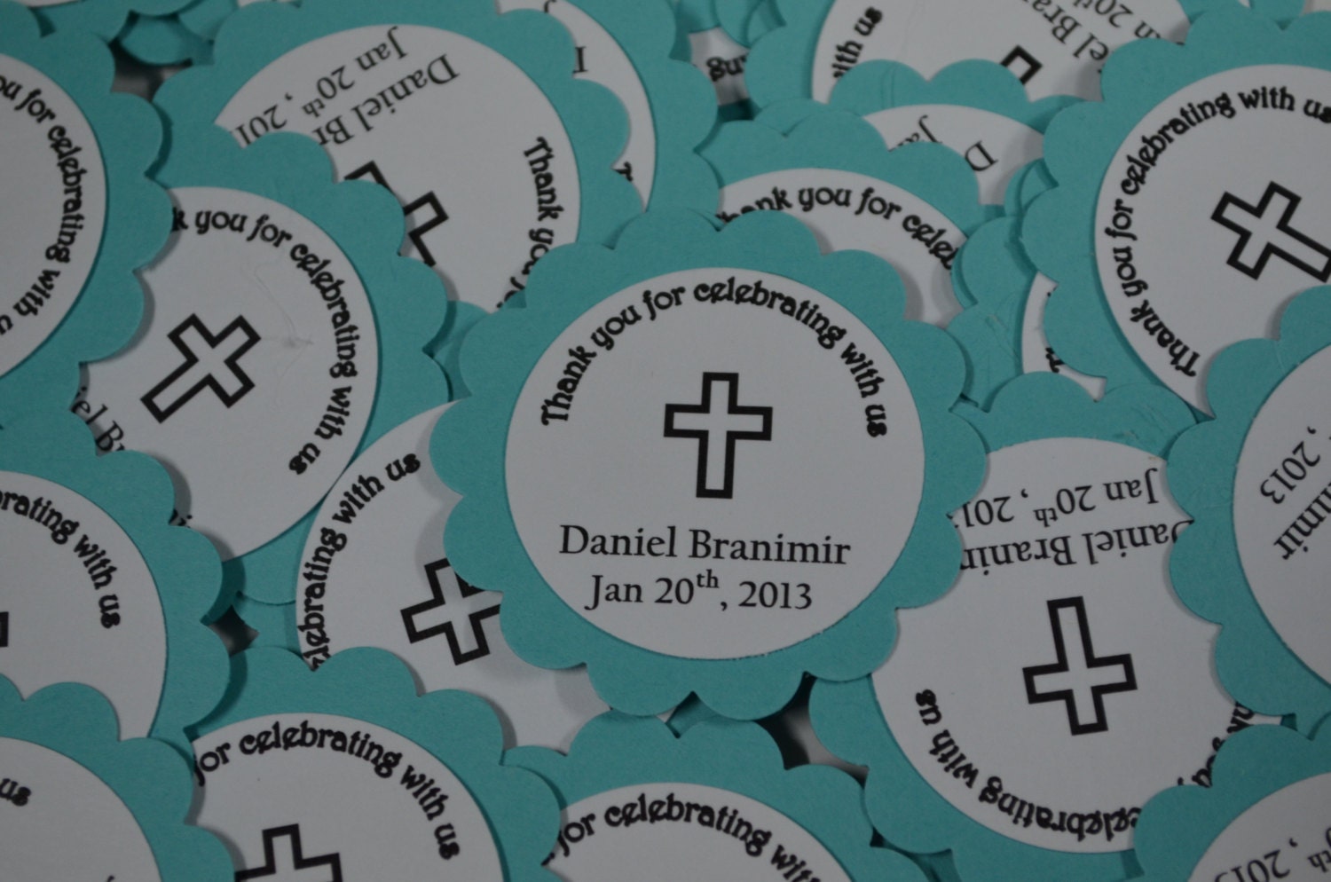 Tiffany Blue Personalized Custom Thank You Tags Labels