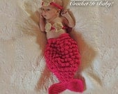 Crochet Mermaid Cocoon and Headband Photography Prop Pattern- Newborn