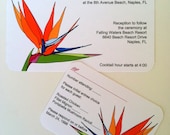 Bird of Paradise Floral Flat Card Wedding Invitation Ensemble, Set of 25