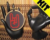 KIT Funny Cross Stitch Devil Horns Threezle 3-Inch Hoop Rude Humorous Collectible Subversive DIY PDF Original