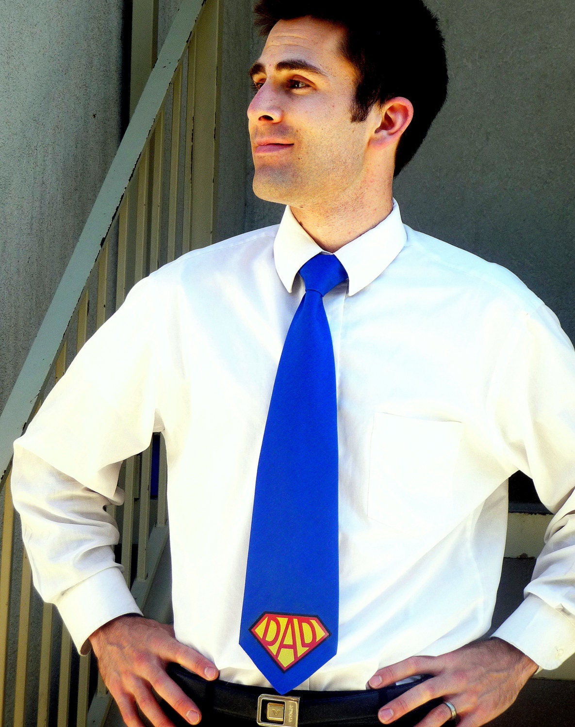 SUPER DAD men's Neck Tie (Super Man Symbol) Great gift for Father's Day