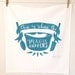 This is Where the Magic Happens screen printed large blue teal tea flour sack dish towel kitchen cooking baking foodie wedding birthday gift