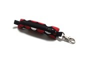 Lip balm, Headphones, Flashdrive Holder - Red Dots on Black