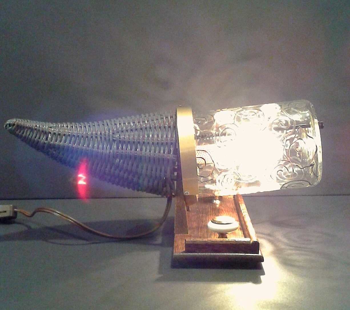 Hand Painted Angry Asian Man Table Lamp