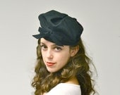 SALE Vintage 1940s Hat: 40s Turban Hat, Black and Pink New York Creation Hat
