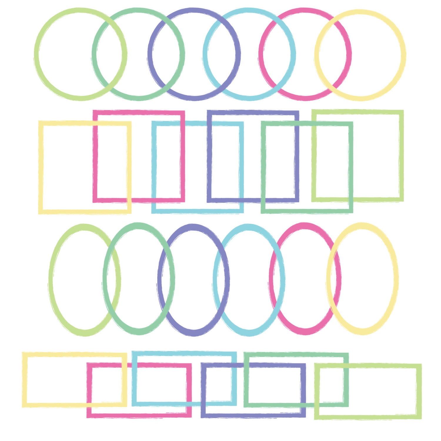 INSTANT DOWNLOAD // Digital Clip Art // Digital Frames // png files // 300 DPI // Commercial and Personal Use Il_570xn