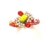 Neon rhinestone bracelet - neon paracord bracelet, rhinestone paracord bracelet