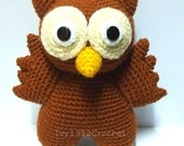 Owl 8.26" - Handmade Amigurumi crochet doll Home decor birthday gift Baby shower toy