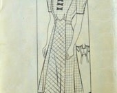 Vintage 30s Anne Adams 4028 Mail Order Pattern Misses One Piece Dress Neckline and Sleeve Variations Size 14 Bust 32 p2z
