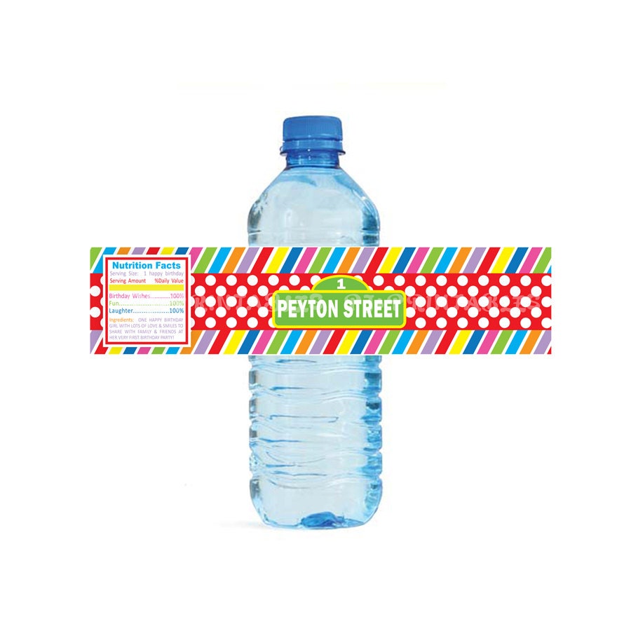 Sesame Street themed Rainbow Water Bottle Labels - Customized Digital File Il_170x135