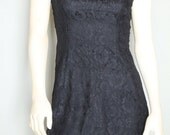 Vintage Up Beat 80s Black Lace Dress