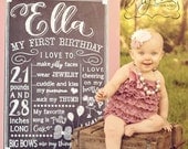 PERSONALIZED & CUSTOM 20x30 "My Birthday" Digital Chalkboard Poster, Sign, First, Favorite Things, Baby, Child, JPG File, You Print