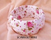 Rose Print Wrapped Bangle, Garden, Summer, Beach Wear, Cottage Chic