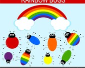 Rainbow Bugs Clipart for Personal and Commercial Use - cards, scrapbooking, web design Il_170x135