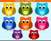 Cute Owls Clip Art Graphics - Digital Clipart Commercial Use - Instant Download Il_170x135