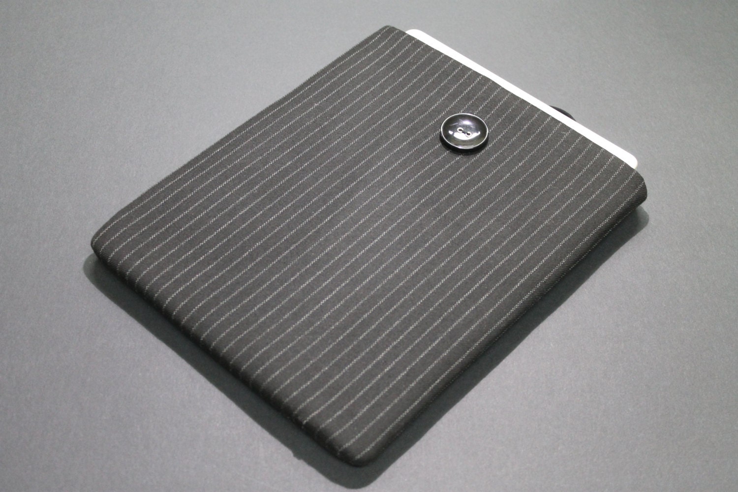 Men's iPad  Case . Tablet Sleeve . Gadget Cover . suit , black , pinstripe