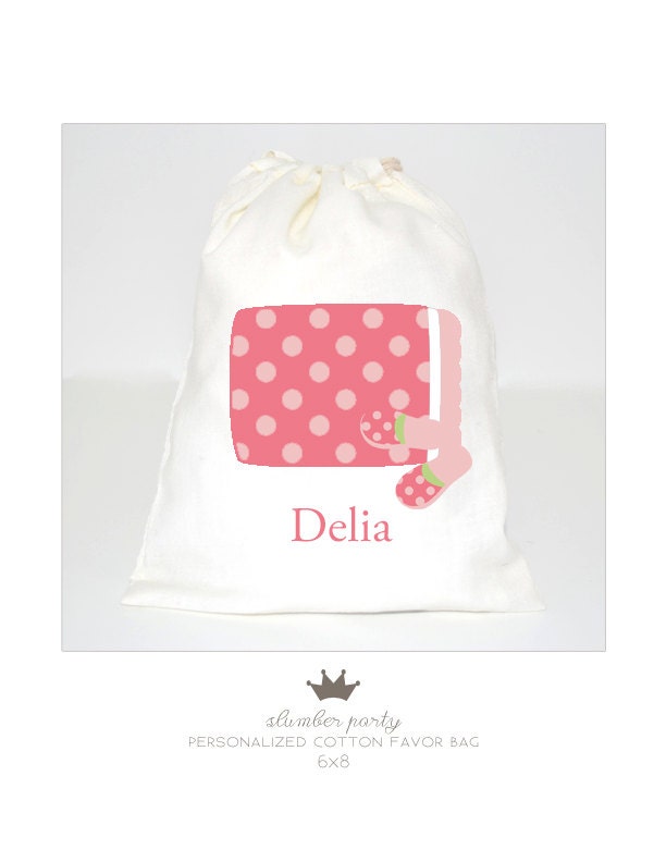 slumber party: favor bag personalized