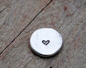 Heart Stone Pewter Pebble, Gift for Groom, He Can Always Carry Your Heart