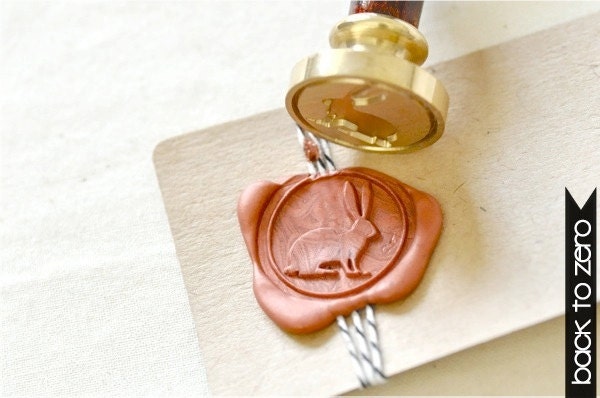 Rabbit Gold Plated Wax Seal Stamp x 1