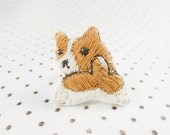 Cute Corgi Butt Puppy hand Embroidery Ring (adjustable) - Pembroke Welsh Corgi - lovely - Personalized