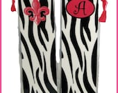 Bookmarks Buy 1 Get 2 Free Black & White Zebra with Hot Pink  Handmade Initial or Fleur de Lis