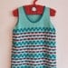 Green bold dots sleeveless tank top // Hand machine knit // For her