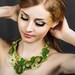 Beadwork jewelry set  "Apple Blossoms". Beadwork  Statement Necklace and bracelet,Jewelry Beadwork,  gift women