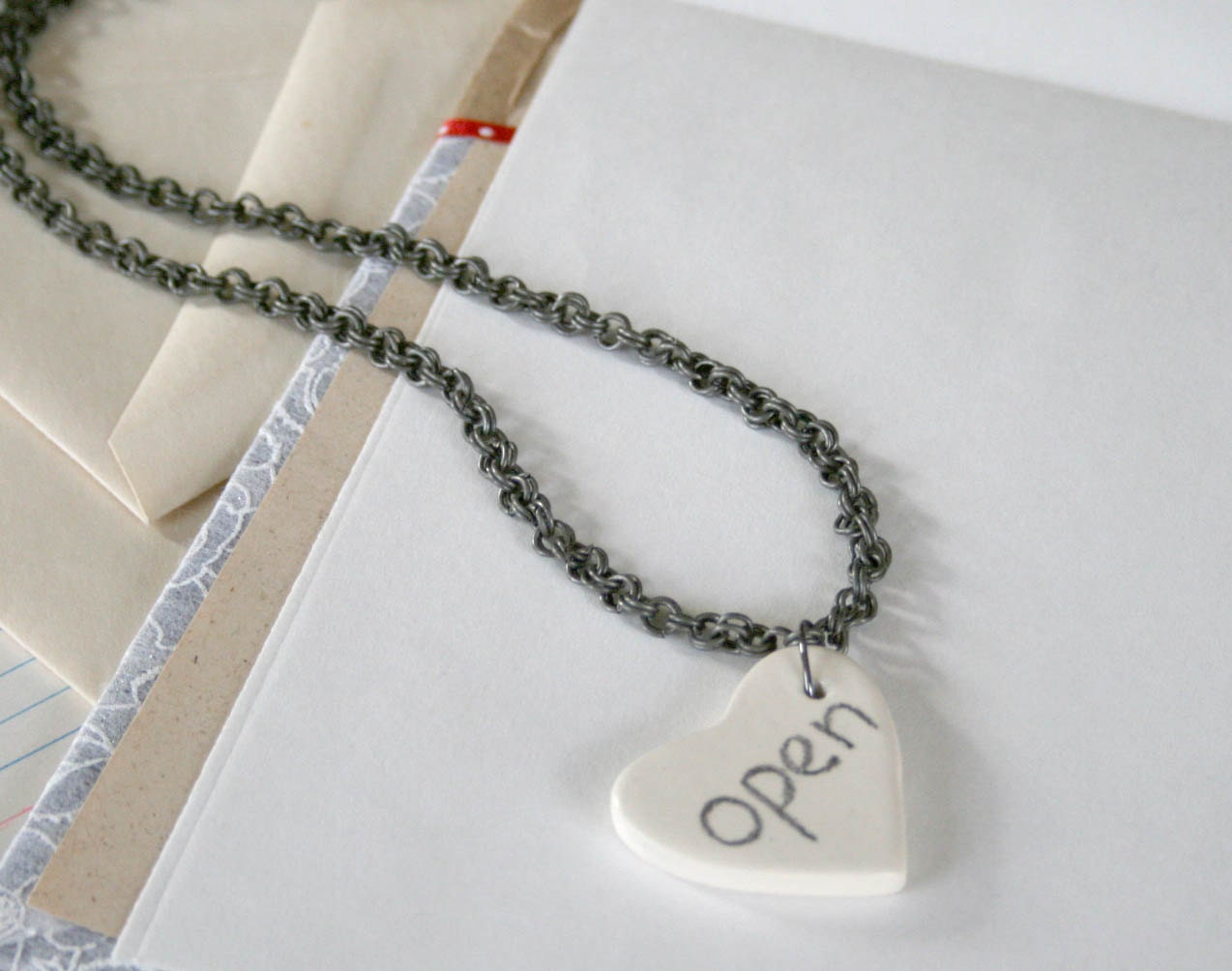 Open Love Ceramic Necklace