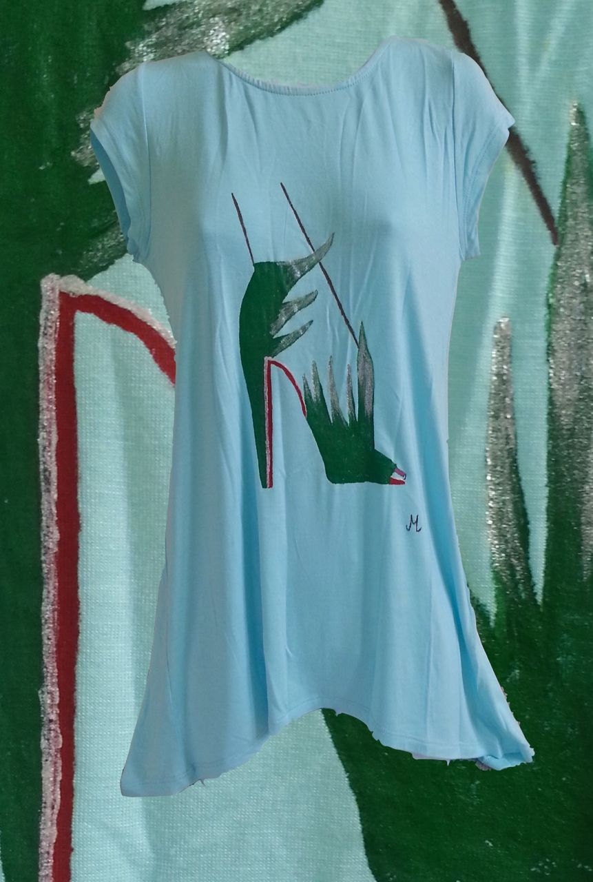 Hand painted - T shirt for Shoes maniac - Collection "Dependence" - Louboutin - High Heels - Romantic