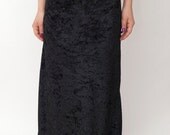 Long Black Velvet Skirt