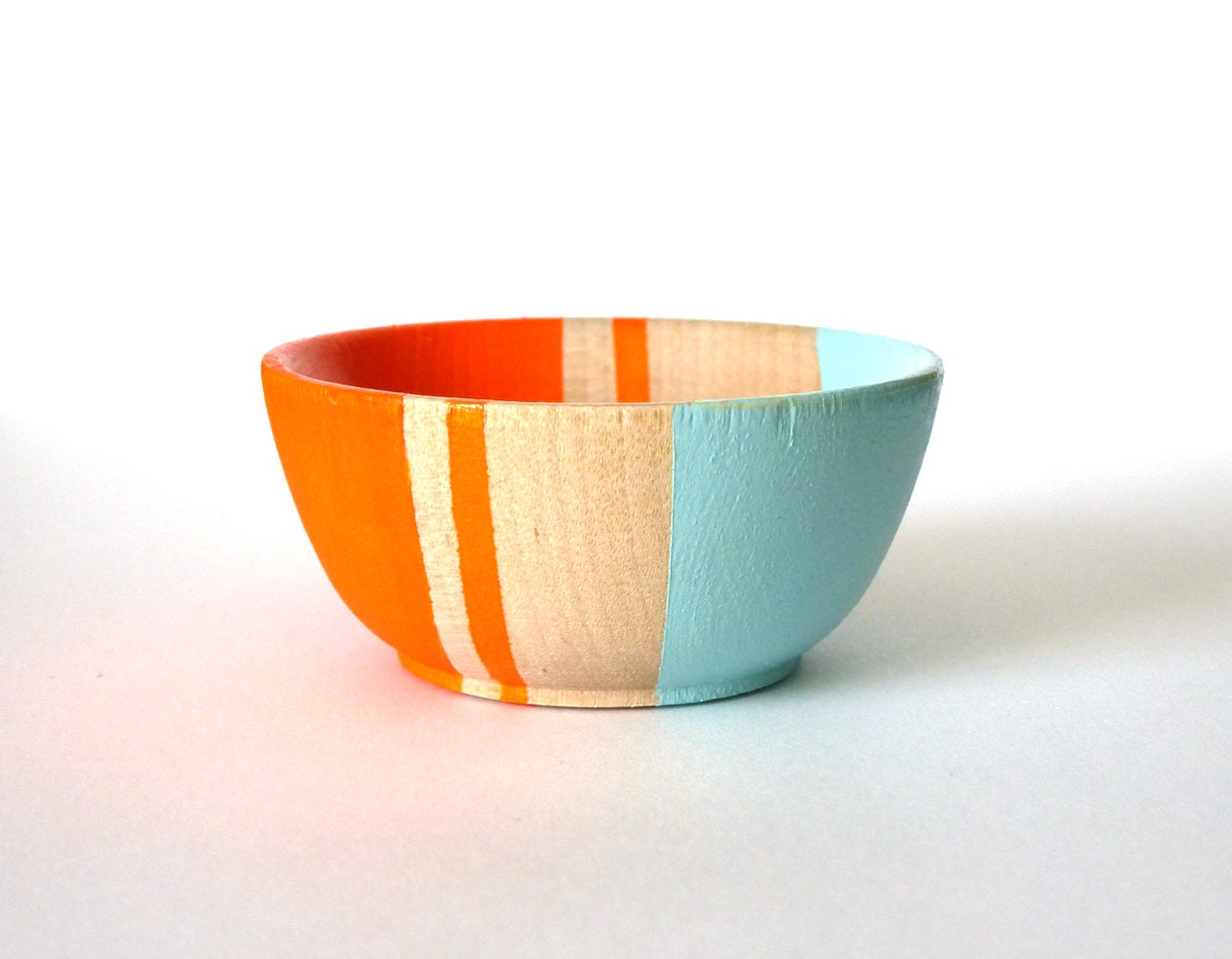 Neon orange and blue wood dish, jewelry dish, ring cup, mini jewelry holder - paragraphloop Neon orange and blue wood dish, jewelry dish, ring cup, mini jewelry holder - paragraphloop