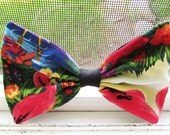 Retro Tropical Flamingo Big Fabric Hair Bow