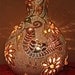 PROSPER- Quail, Wall hanging, Gourd, lamp, glass, beadwork, flowers, white, yellow, bird, Home Decor, Beach Cottage Decor, scroll