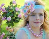 CLOUDY DAY - Girl Headband - Hair - Girls Clothing - Little Girl Rosette Satin Flower M2m Matilda Jane Dress - Toddler