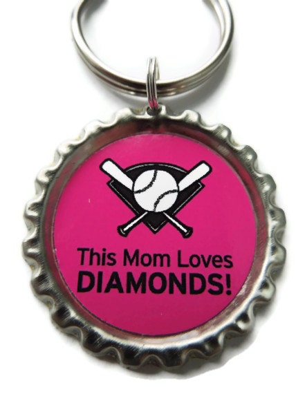 BASEBALL MOM Keychain, Party Favor, Birthday Party Favor, Coaches Gift Idea - All Sports Available