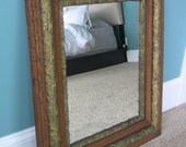 Stunning Ornate French Country Style Vintage Solid Wood Mirror-Ornate Wooden Gold Mirror-Wall Hanging Home Decor