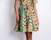 NEW The Minnie Bell- African Print  100% Holland Wax Cotton Dress