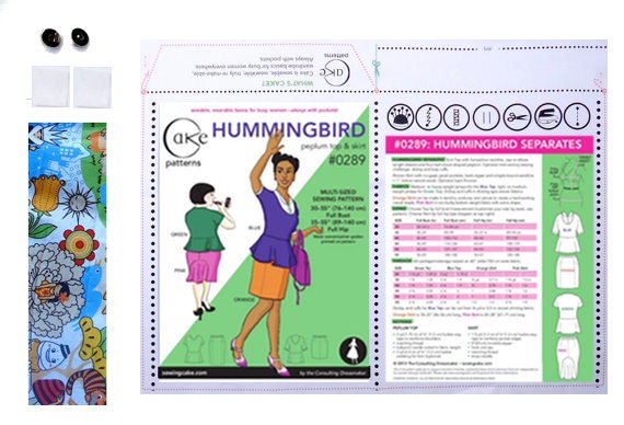 Organic Cotton Sateen Envelope Kits - Hummingbird Separates - Cake Patterns