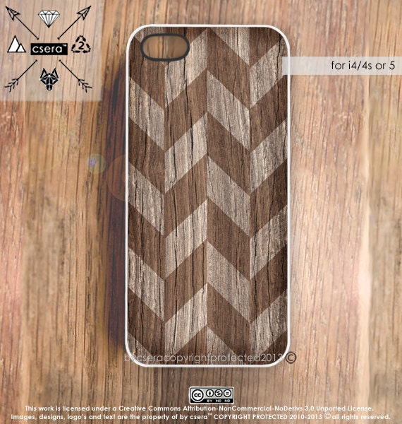 iPhone 5 Case Wood Print iPhone 4s Case Chevron iPhone Case, Geometric Cases, iPhone 4 Case - Soft Silicone Case or Hard Plastic iPhone Case