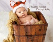 Fox Beanie with Button Eyes. Newborn - Adult Sizes