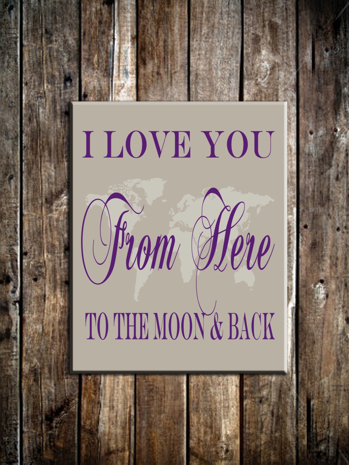 I love you from here to the moon and back. Children's Bedroom Art Decoration. Nursery Print. Baby's Room. Birthday Gift. Modern Kids Art.